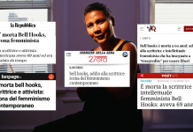 Il ritratto di bell hooks composto dai media